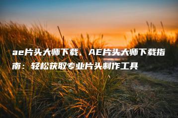 ae片头大师下载、AE片头大师下载指南：轻松获取专业片头制作工具 | ae插件合集