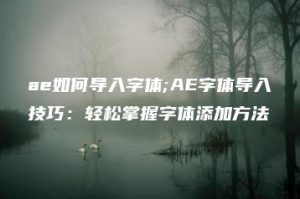 ae如何导入字体;AE字体导入技巧：轻松掌握字体添加方法 | ae插件合集