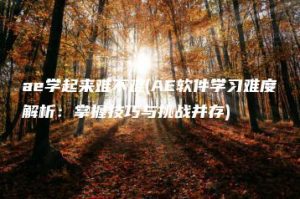 ae学起来难不难(AE软件学习难度解析：掌握技巧与挑战并存) | ae插件合集