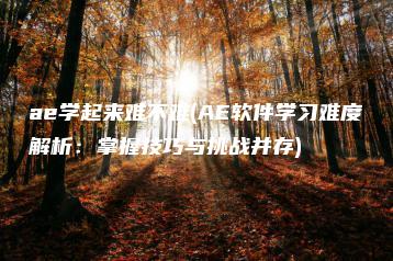 ae学起来难不难(AE软件学习难度解析：掌握技巧与挑战并存) | ae插件合集