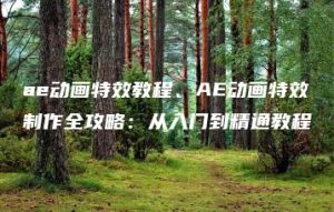 ae动画特效教程、AE动画特效制作全攻略：从入门到精通教程 | ae插件合集