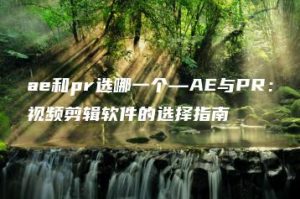 ae和pr选哪一个—AE与PR：视频剪辑软件的选择指南 | ae插件合集