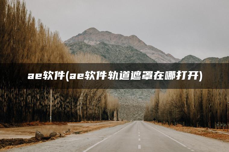 ae软件(ae软件轨道遮罩在哪打开)