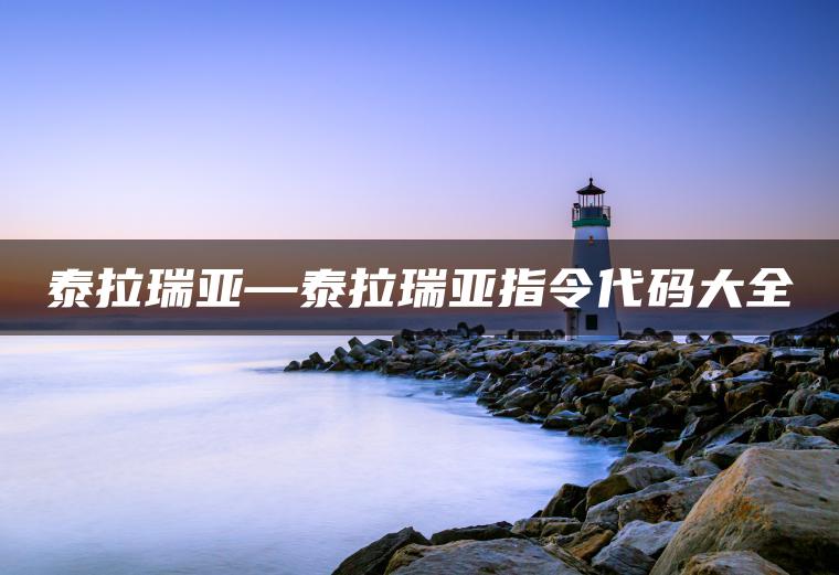 泰拉瑞亚—泰拉瑞亚指令代码大全