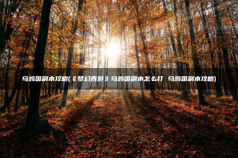 乌鸡国副本攻略(《梦幻西游》乌鸡国副本怎么打 乌鸡国副本攻略)