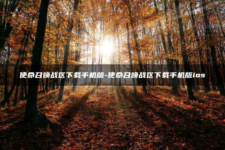 使命召唤战区下载手机版-使命召唤战区下载手机版ios