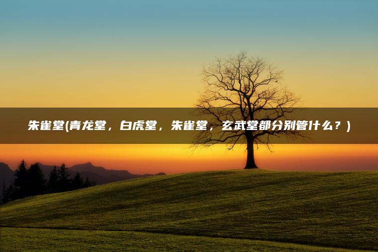 朱雀堂(青龙堂，白虎堂，朱雀堂，玄武堂都分别管什么？)