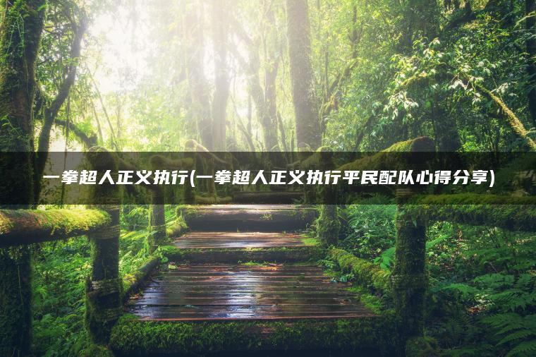 一拳超人正义执行(一拳超人正义执行平民配队心得分享)