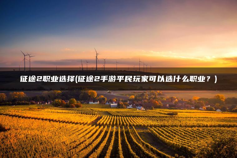 图片[1] | 征途2职业选择(征途2手游平民玩家可以选什么职业？) | ae插件合集