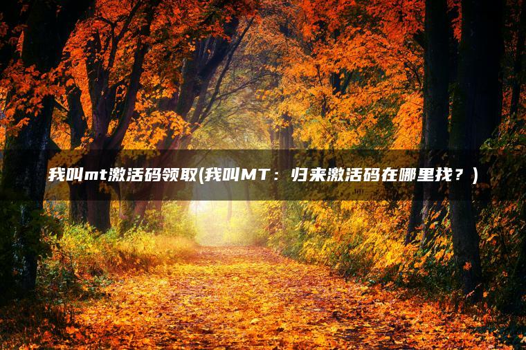 我叫mt激活码领取(我叫MT：归来激活码在哪里找？)