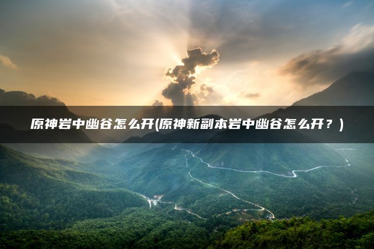 原神岩中幽谷怎么开(原神新副本岩中幽谷怎么开？)