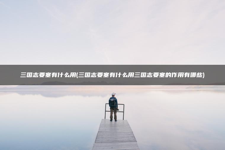 三国志要塞有什么用(三国志要塞有什么用三国志要塞的作用有哪些)