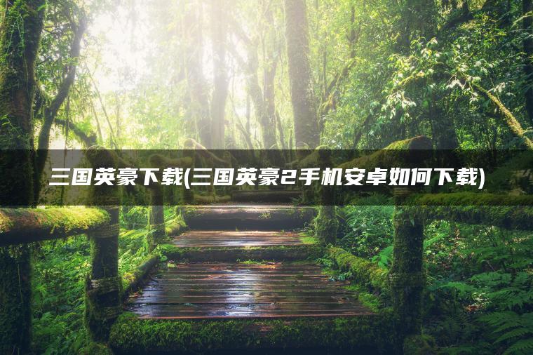 三国英豪下载(三国英豪2手机安卓如何下载)