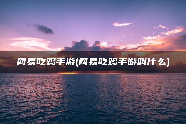 网易吃鸡手游(网易吃鸡手游叫什么)