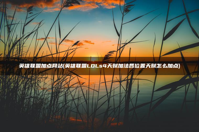 英雄联盟加点网站(英雄联盟LOLs4天赋加法各位置天赋怎么加点)