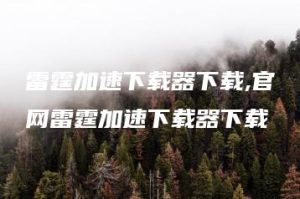 雷霆加速下载器下载,官网雷霆加速下载器下载 | ae插件合集