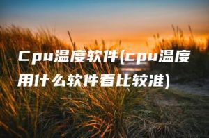 Cpu温度软件(cpu温度用什么软件看比较准) | ae插件合集