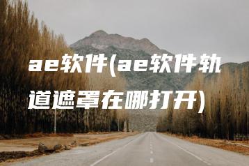 ae软件(ae软件轨道遮罩在哪打开) | ae插件合集