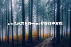 ps2游戏下载—ps2游戏中文版 | ae插件合集