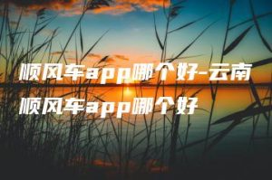 顺风车app哪个好-云南顺风车app哪个好 | ae插件合集