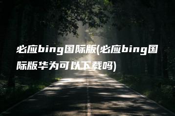 必应bing国际版(必应bing国际版华为可以下载吗) | ae插件合集