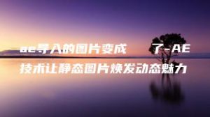ae导入的图片变成   了-AE技术让静态图片焕发动态魅力 | ae插件合集