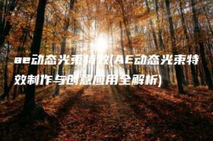 ae动态光束特效(AE动态光束特效制作与创意应用全解析) | ae插件合集