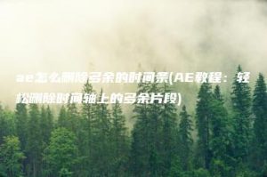 ae怎么删除多余的时间条(AE教程：轻松删除时间轴上的多余片段) | ae插件合集