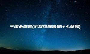 三国杀横置(武将牌横置是什么意思) | ae插件合集