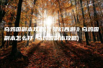 乌鸡国副本攻略(《梦幻西游》乌鸡国副本怎么打 乌鸡国副本攻略) | ae插件合集