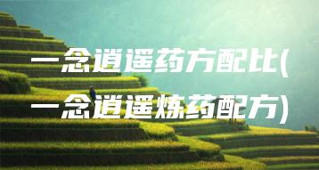 一念逍遥药方配比(一念逍遥炼药配方) | ae插件合集