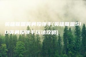英雄联盟英勇投弹手(英雄联盟S10英勇投弹手玩法攻略) | ae插件合集