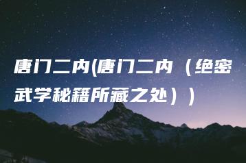 唐门二内(唐门二内（绝密武学秘籍所藏之处）) | ae插件合集
