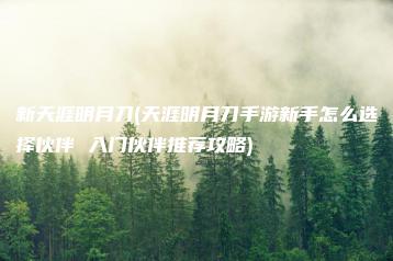 新天涯明月刀(天涯明月刀手游新手怎么选择伙伴 入门伙伴推荐攻略) | ae插件合集