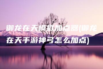 御龙在天模拟加点器(御龙在天手游神弓怎么加点) | ae插件合集