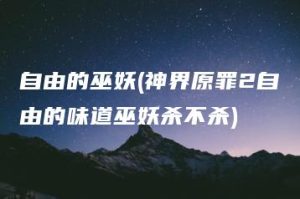 自由的巫妖(神界原罪2自由的味道巫妖杀不杀) | ae插件合集