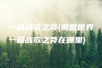 一箱战歌之斧(魔兽世界一箱战歌之斧在哪里) | ae插件合集