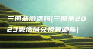 三国杀激活码(三国杀2023激活码兑换有哪些) | ae插件合集
