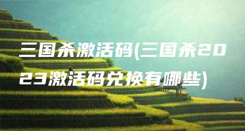 三国杀激活码(三国杀2023激活码兑换有哪些) | ae插件合集