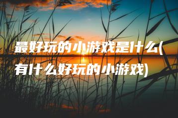 最好玩的小游戏是什么(有什么好玩的小游戏) | ae插件合集