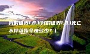 我的世界1.8.1(我的世界1.8.1死亡不掉落指令是多少？) | ae插件合集