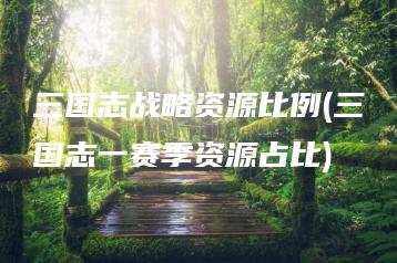 三国志战略资源比例(三国志一赛季资源占比) | ae插件合集