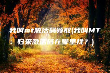 我叫mt激活码领取(我叫MT：归来激活码在哪里找？) | ae插件合集