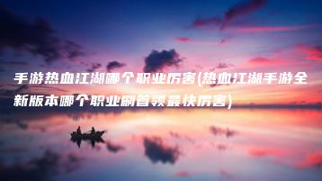 手游热血江湖哪个职业厉害(热血江湖手游全新版本哪个职业刷首领最快厉害) | ae插件合集