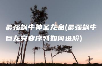 最强蜗牛神圣龙息(最强蜗牛巨龙突变序列如何进阶) | ae插件合集