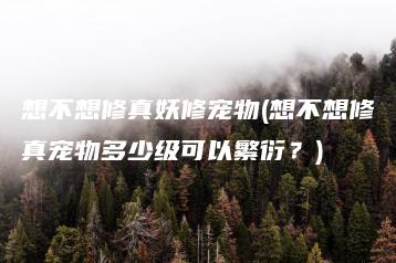 想不想修真妖修宠物(想不想修真宠物多少级可以繁衍？) | ae插件合集