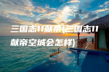 三国志11献帝(三国志11献帝空城会怎样) | ae插件合集