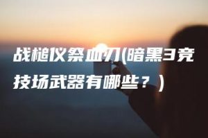 战槌仪祭血刃(暗黑3竞技场武器有哪些？) | ae插件合集