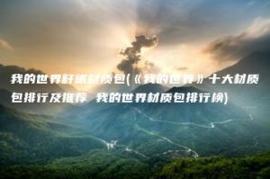 我的世界籽岷材质包(《我的世界》十大材质包排行及推荐 我的世界材质包排行榜) | ae插件合集