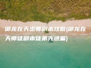 御龙在天出师副本攻略(御龙在天师徒副本徒弟先进嘛) | ae插件合集
